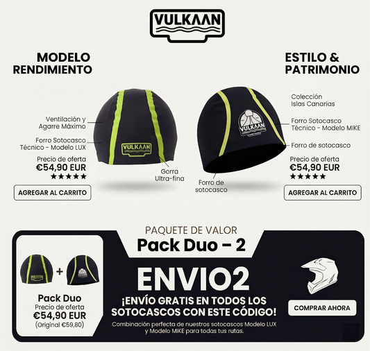 Vulkaan Pack Duo - Sotocasco LUX y MIKE para moto y ciclismo